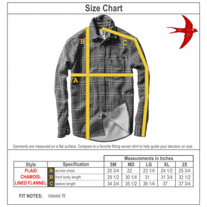 Chamois Lined Flannel Blue Khaki Red - Shirts