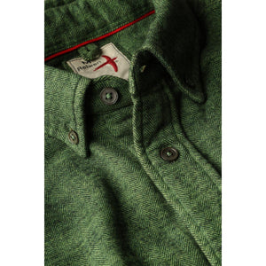 Chamois Lined Flannel Brt Olive Herringbone - Shirts