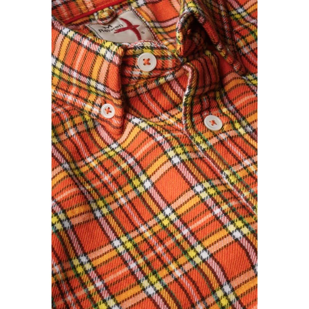 Chamois-Lined Flannel Orange Multi Plaid - Shirts