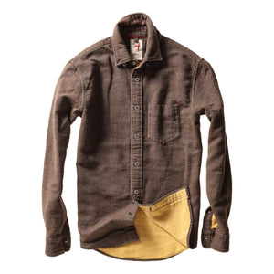 Chamois Lined Flannel Rustic Brn Hbone - Shirts