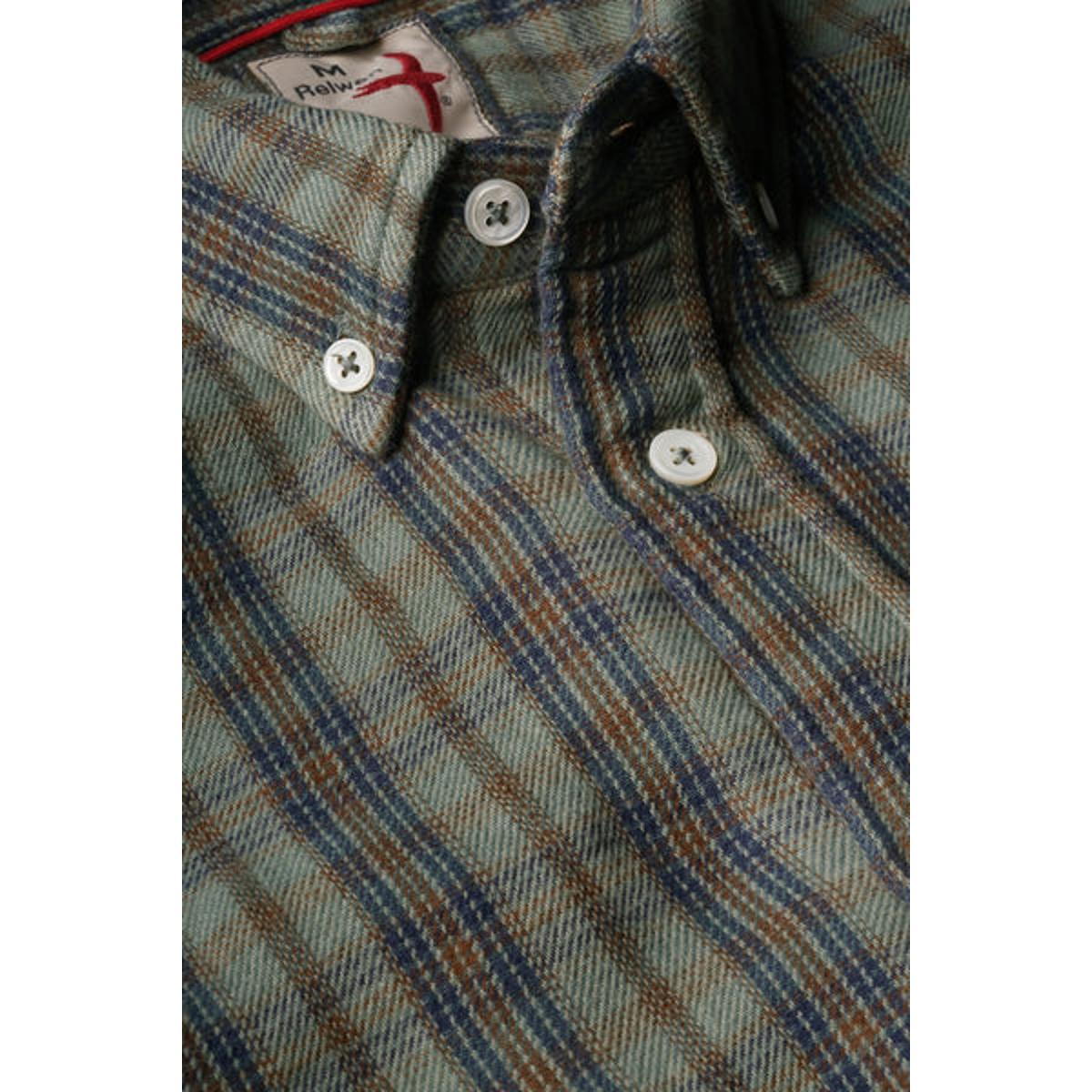 Chamois-Lined Flannel Sage Navy Plaid - Shirts