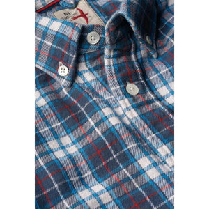 Chamois-Lined Flannel White Navy Red - Shirts