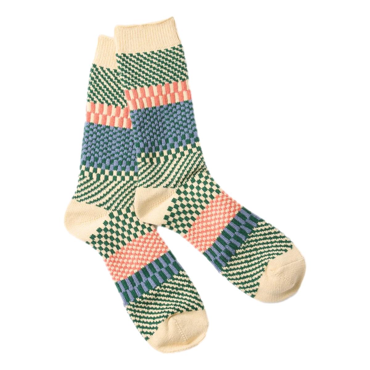 Check & Step Socks Green - Socks