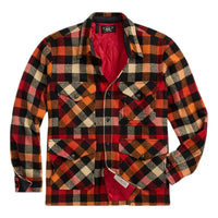 Checked Wool Overshirt Red Orange Multi - Overshirt