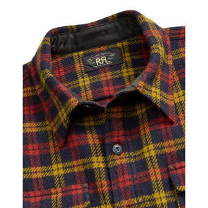 Checked Wool Twill Workshirt Red Yellow - Overshirt