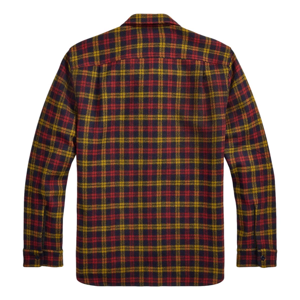 Checked Wool Twill Workshirt Red Yellow - Overshirt
