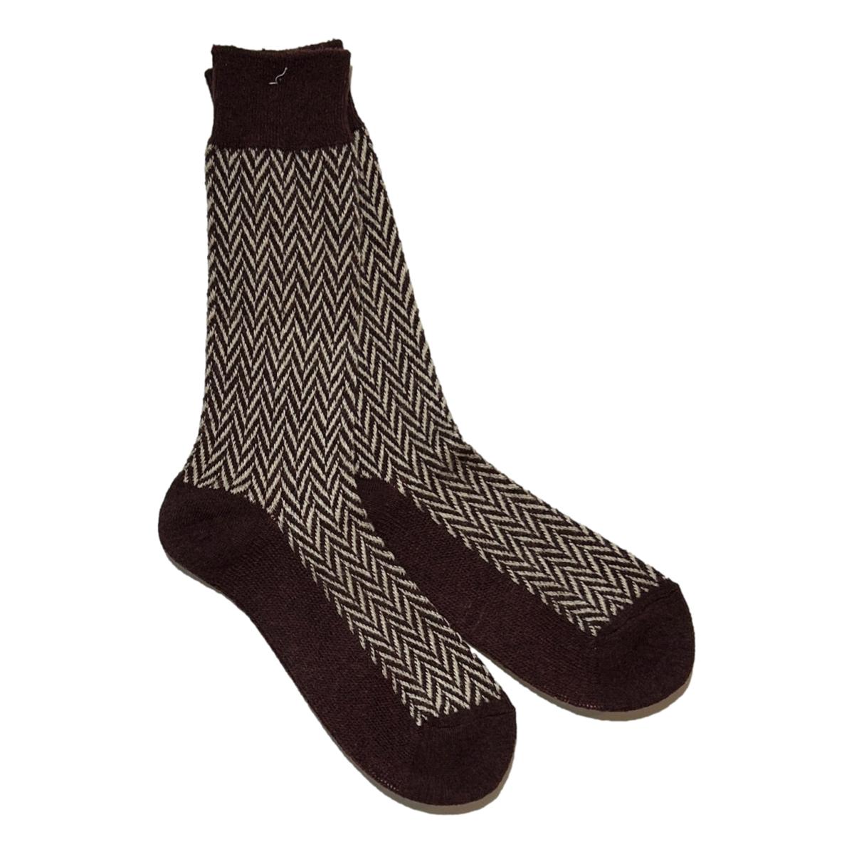 Chevron Crew Wine - Socks