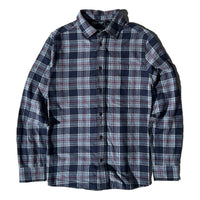 Classic Brushed Flannel Shirt Navy & Sky Plaid - Flannel