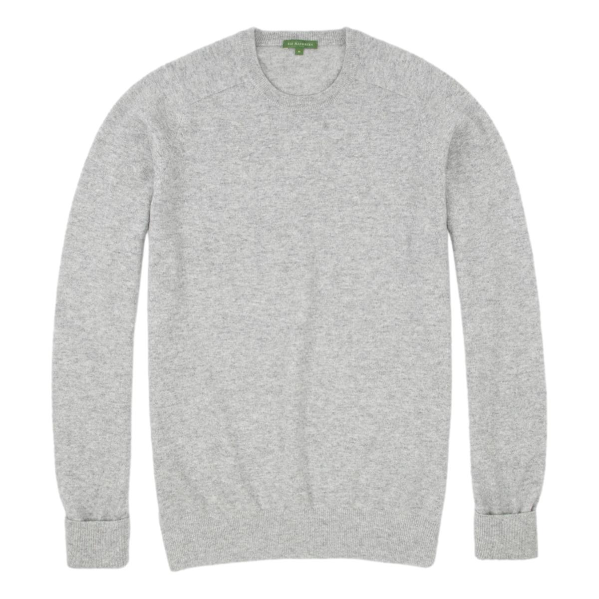 Classic Crewneck Sweater Pale Heather Grey Cashmere