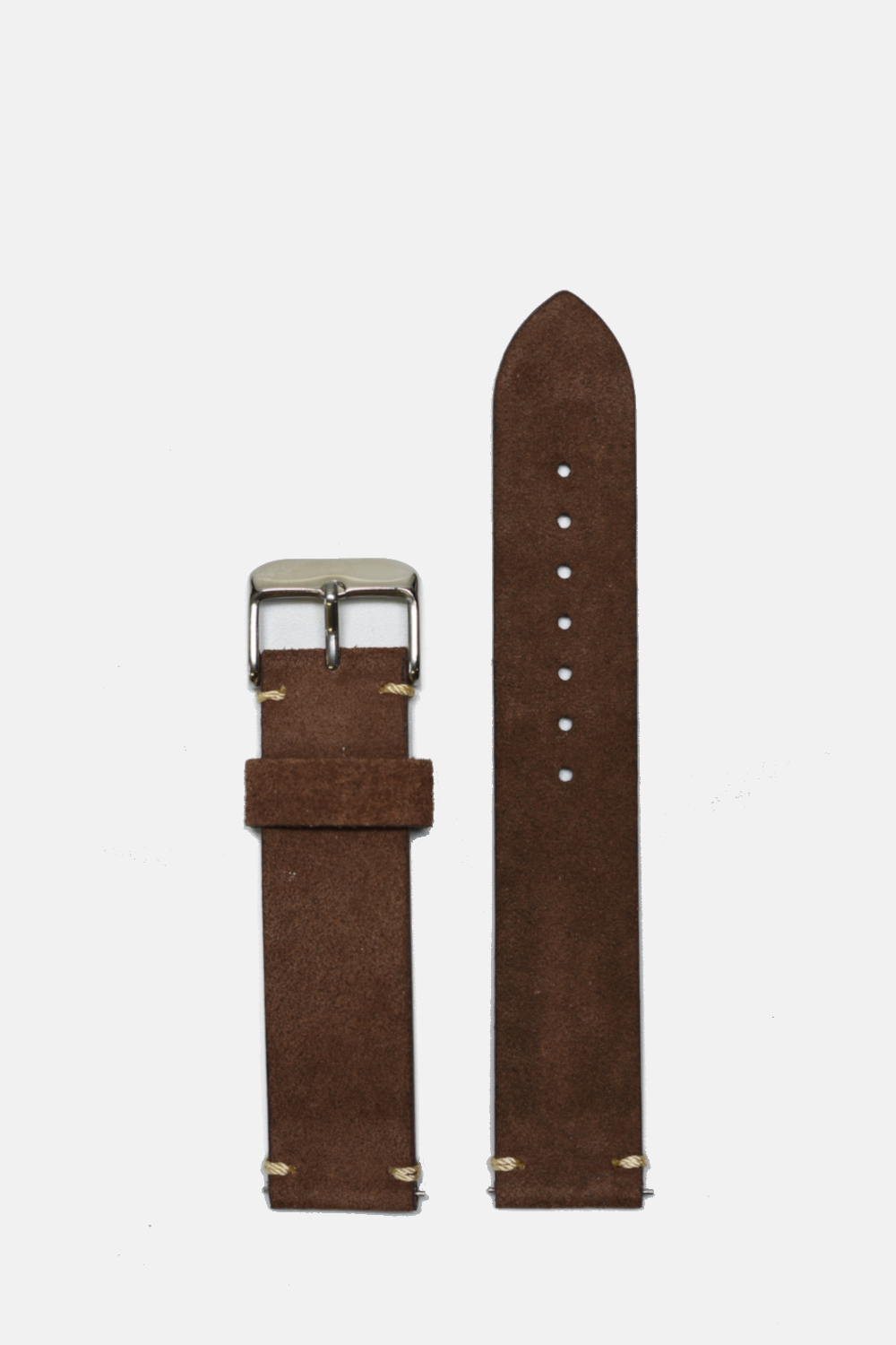 Curated Basics - Classic Rectangular Watch: Dark Brown Suede