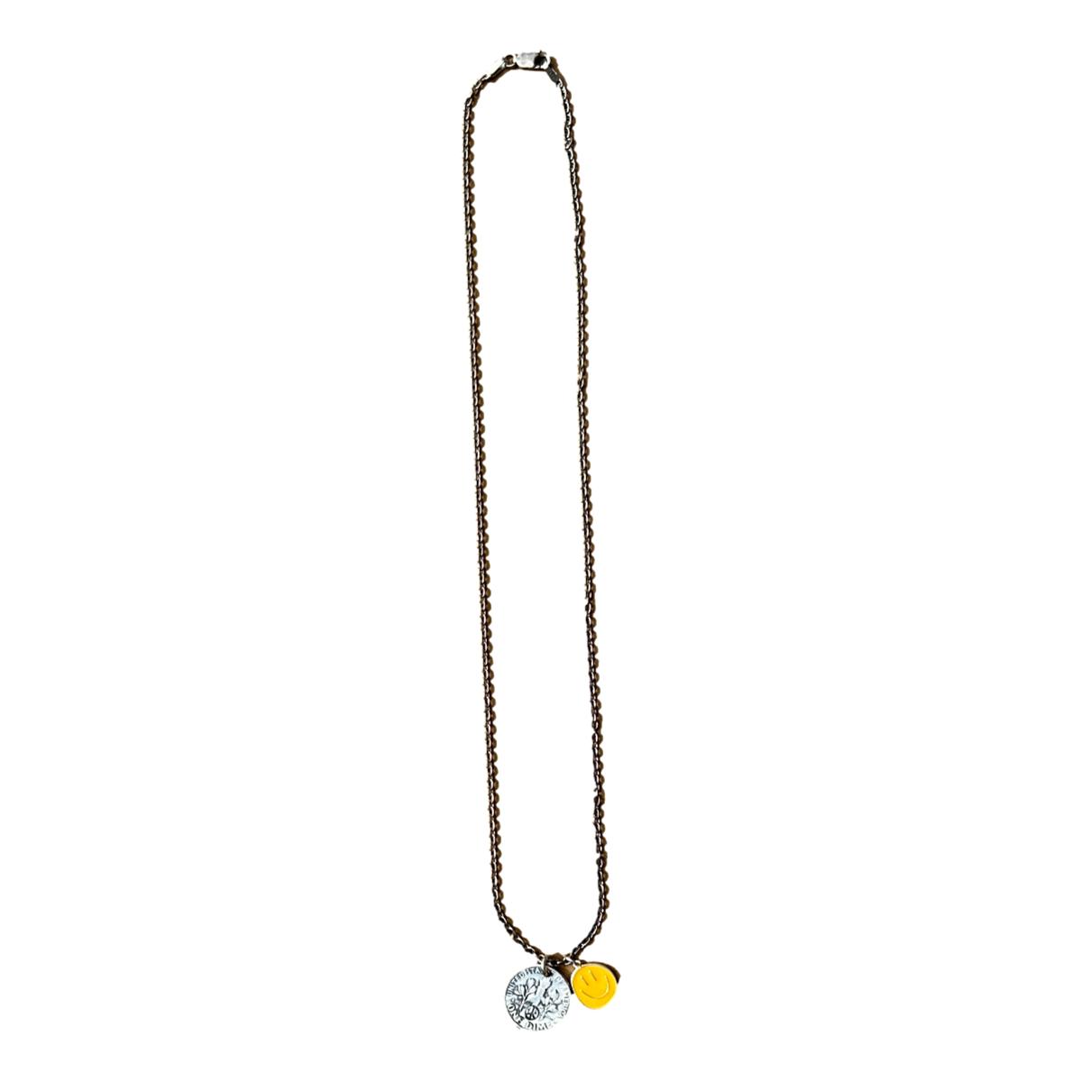 Coin Necklace Yellow Smile - Necklace