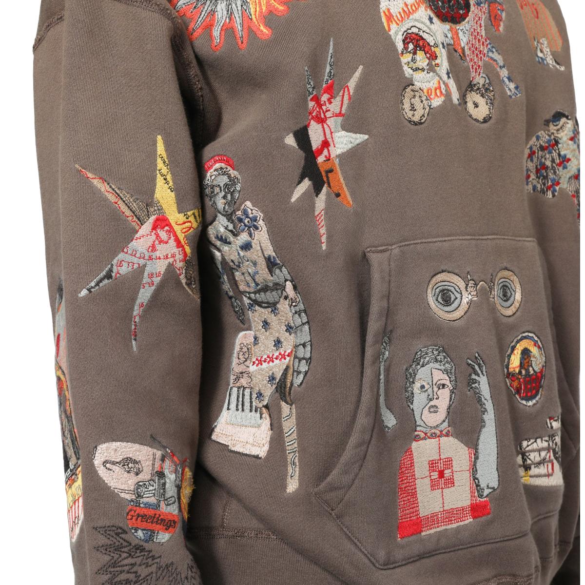 Collage Hoodie Dark Taupe - Hoodie