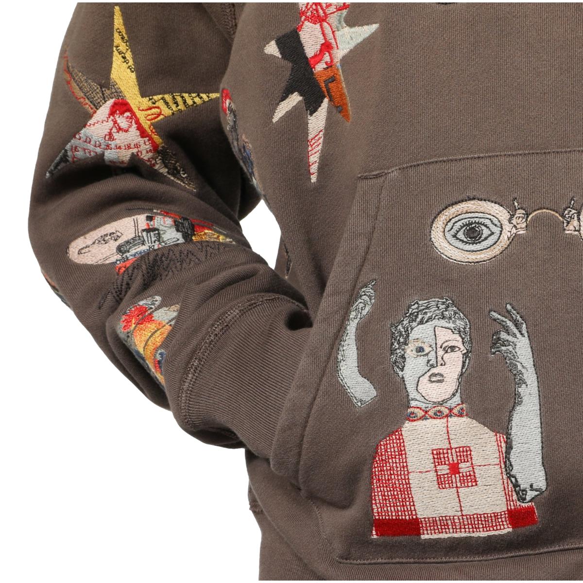 Collage Hoodie Dark Taupe - Hoodie