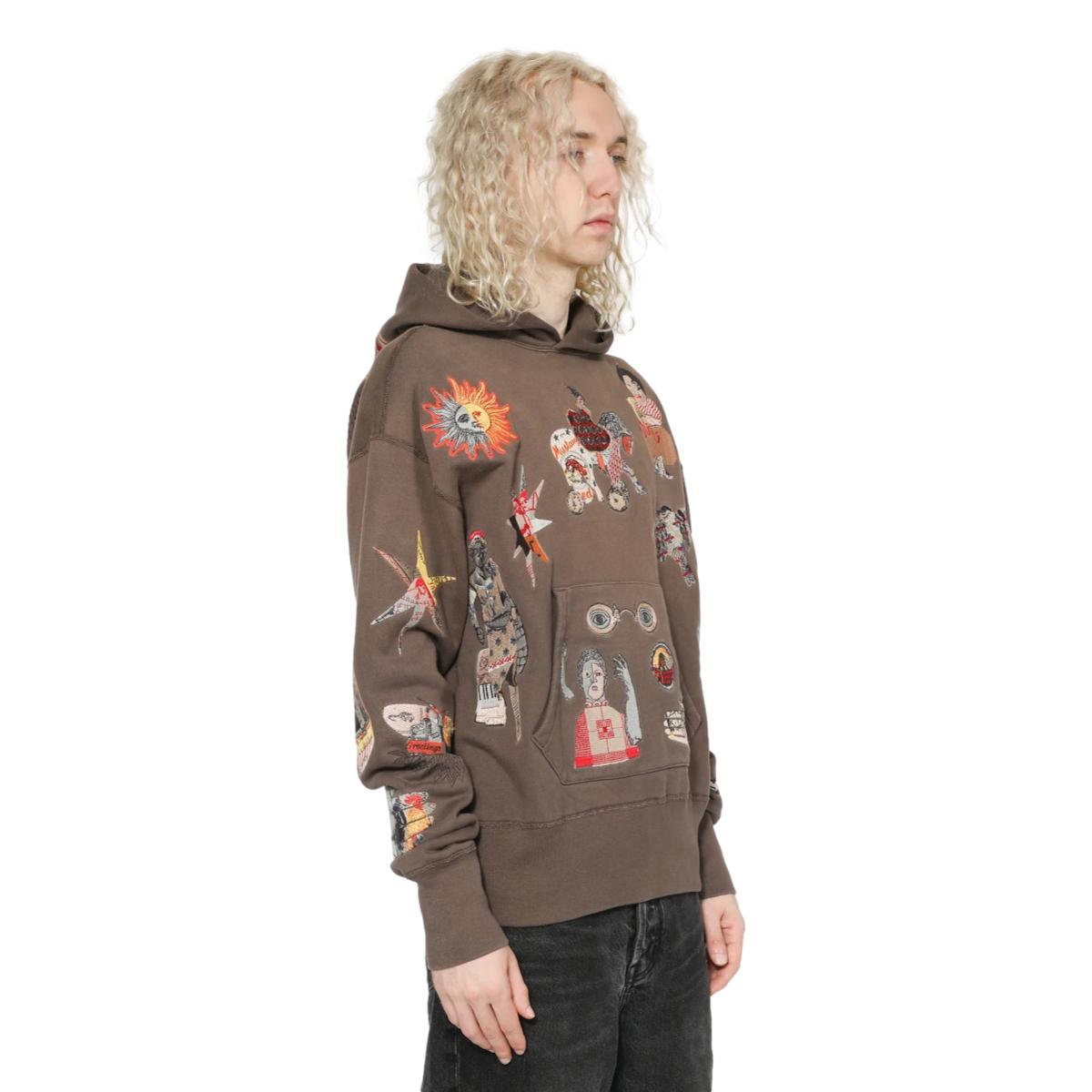 Collage Hoodie Dark Taupe - Hoodie