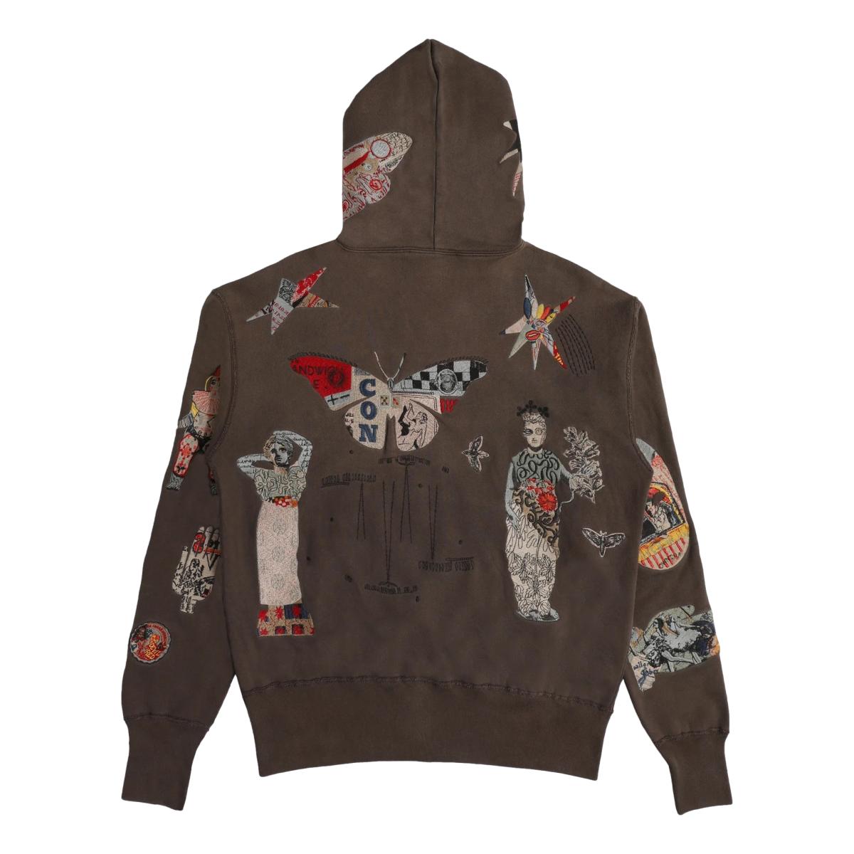 Collage Hoodie Dark Taupe - Hoodie