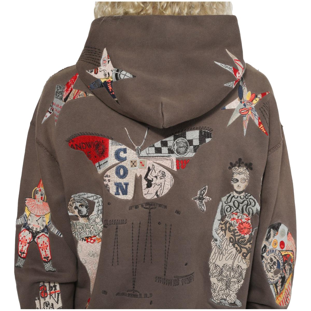 Collage Hoodie Dark Taupe - Hoodie