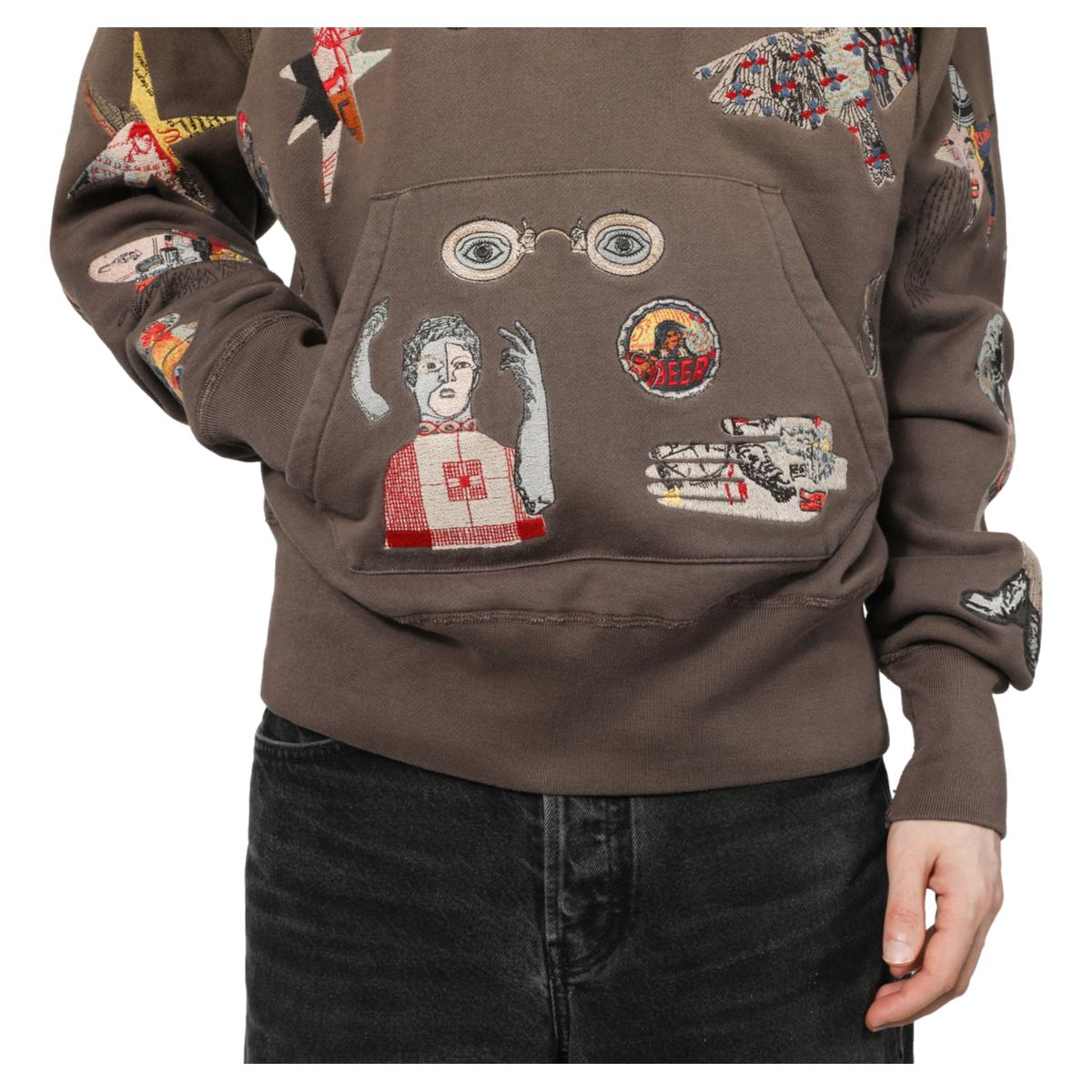 Collage Hoodie Dark Taupe - Hoodie