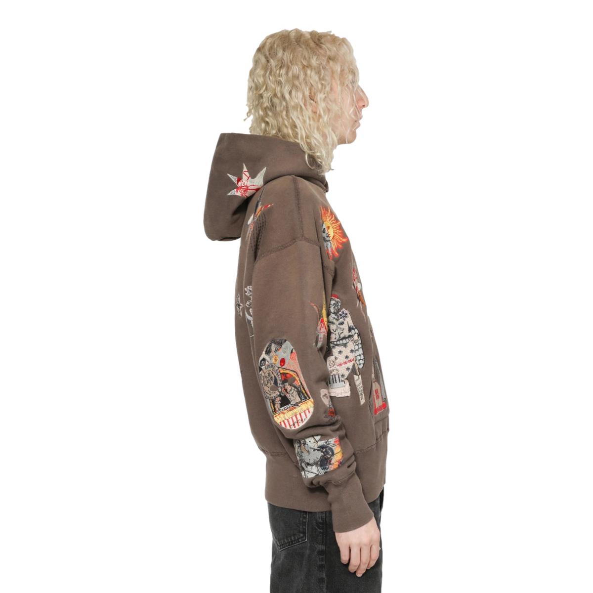 Collage Hoodie Dark Taupe - Hoodie