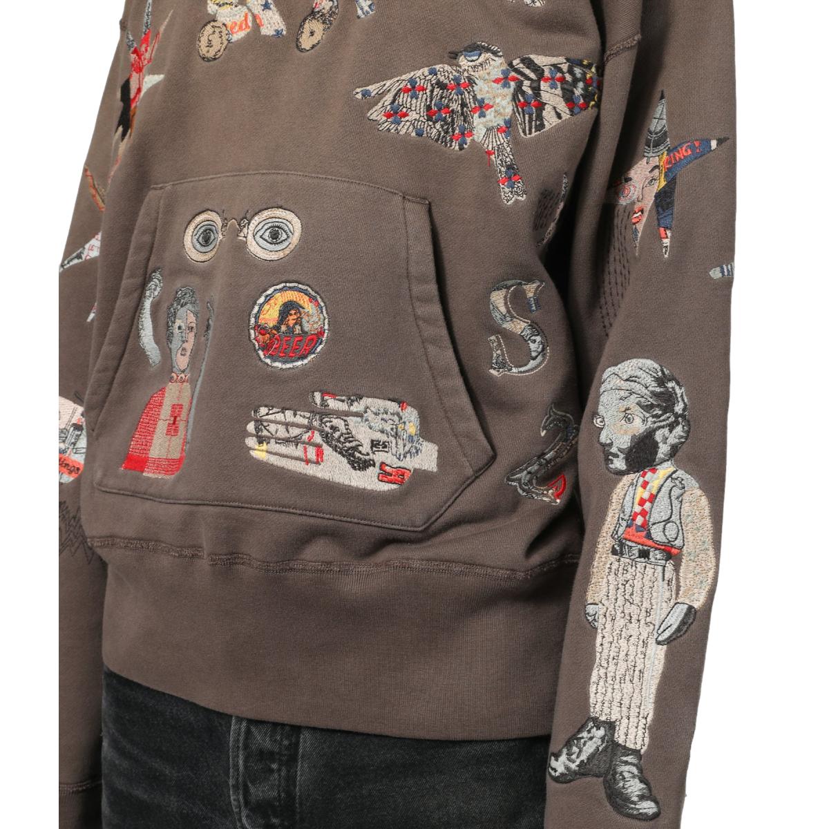 Collage Hoodie Dark Taupe - Hoodie