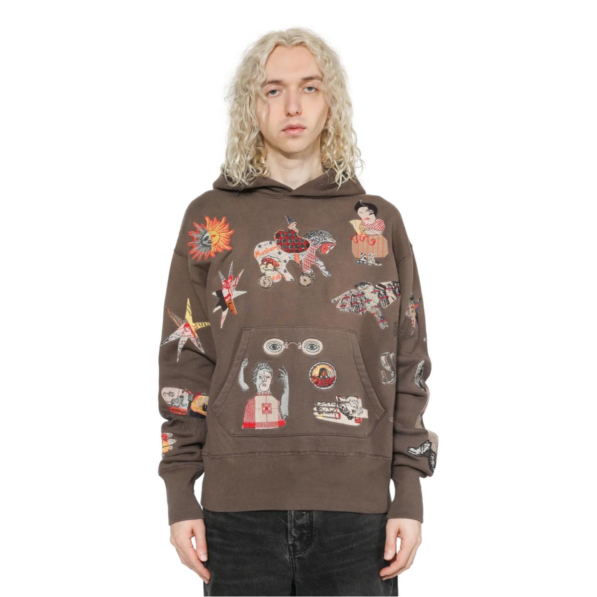 Collage Hoodie Dark Taupe - Hoodie