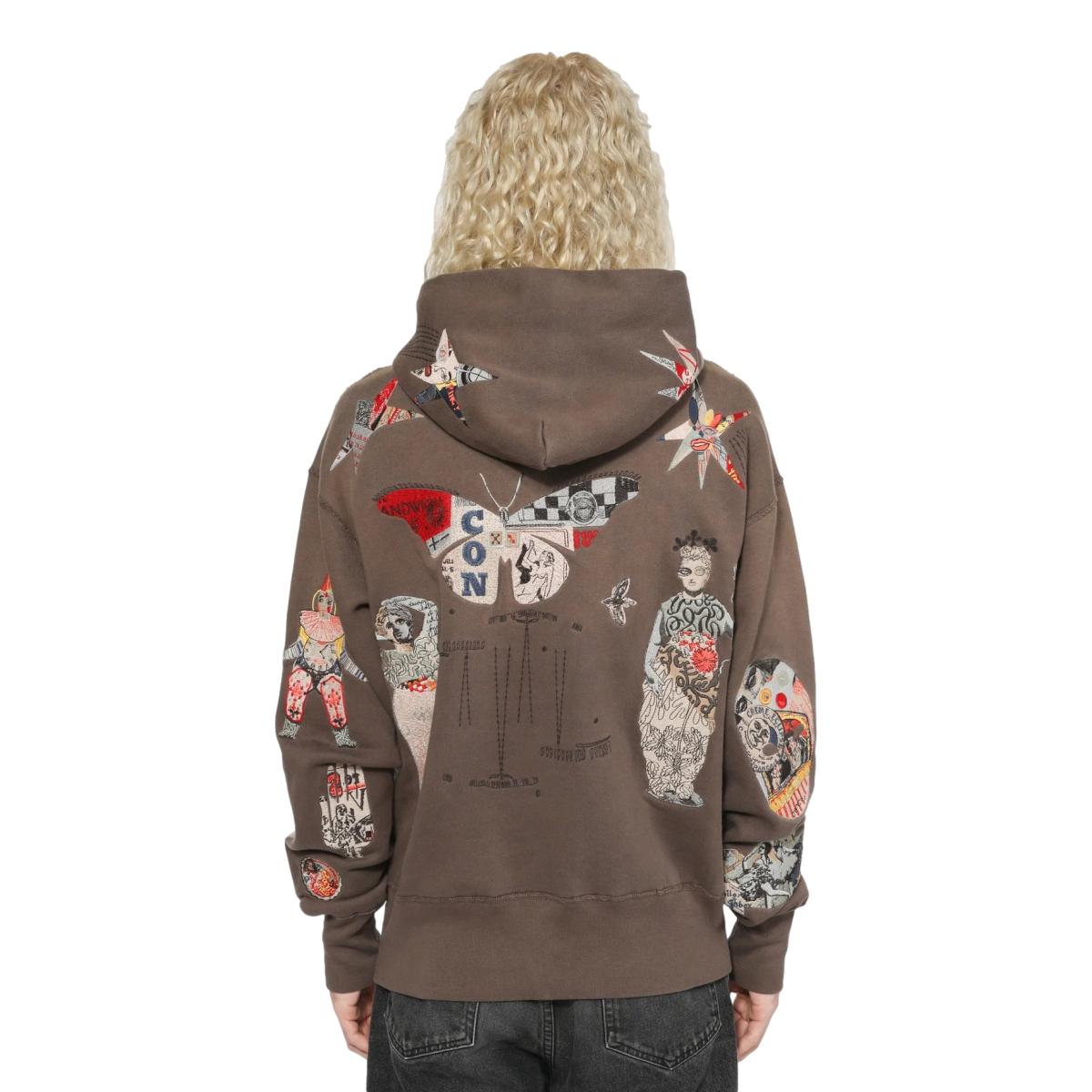 Collage Hoodie Dark Taupe - Hoodie