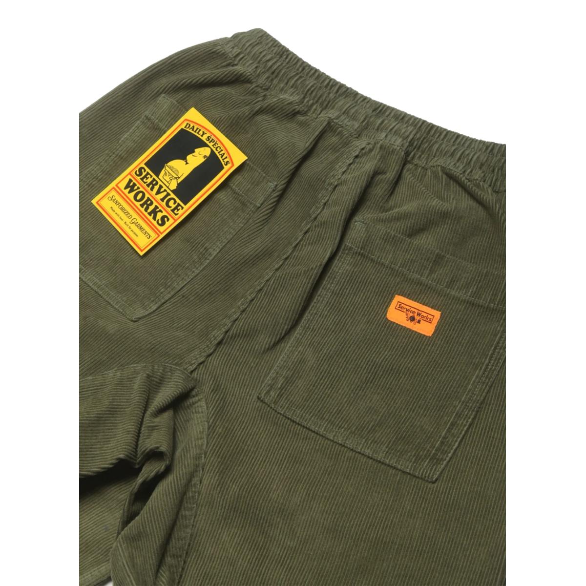 Corduroy Chef Pants Olive - Fatigue Pant