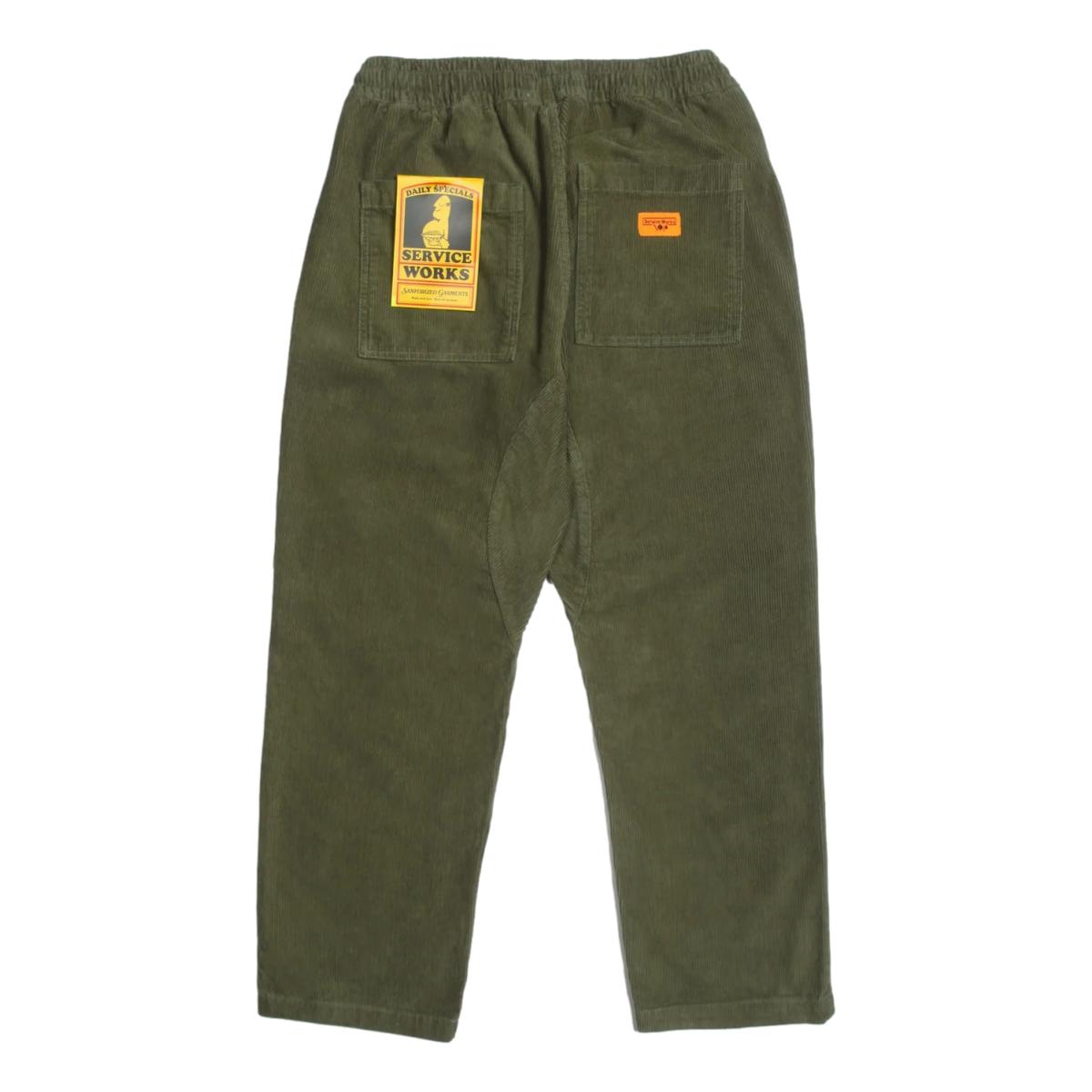 Corduroy Chef Pants Olive - Fatigue Pant