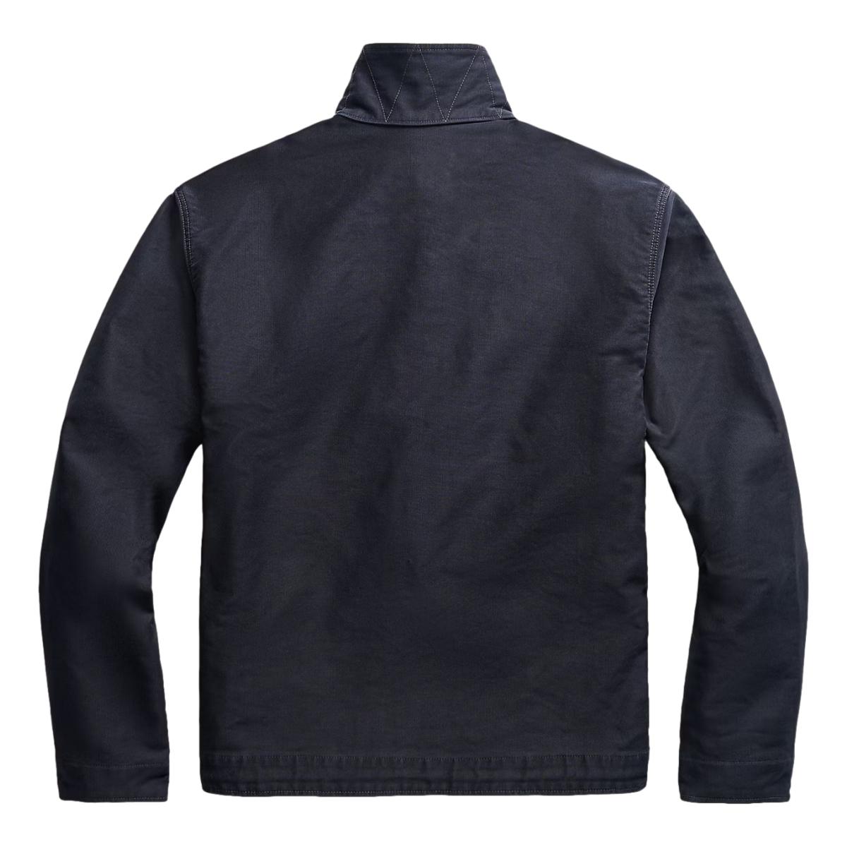 Corduroy-Collar Cotton Deck Jacket Dark Navy - Deck Jacket