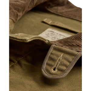 Corduroy-Collar Cotton Deck Jacket Khaki Drab - Deck Jacket