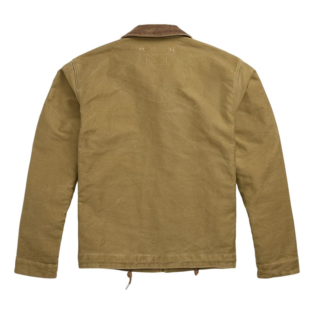 Corduroy-Collar Cotton Deck Jacket Khaki Drab - Deck Jacket