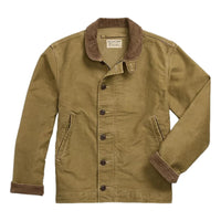 Corduroy-Collar Cotton Deck Jacket Khaki Drab - Deck Jacket