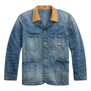 Corduroy-Collar Indigo Denim Jacket Wrightsville Wash