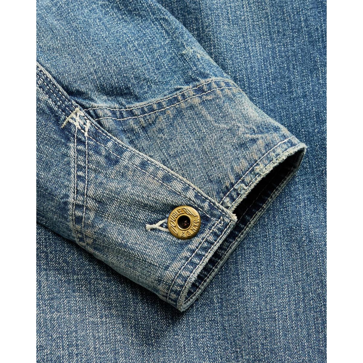 RRL Corduroy-Collar Indigo Denim Jacket Wrightsville Wash - MILWORKS