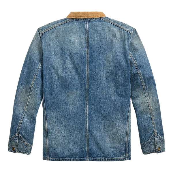 RRL Corduroy-Collar Indigo Denim Jacket Wrightsville Wash - MILWORKS