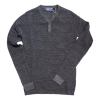 Cotton Henley Sweater Charcoal - Henley