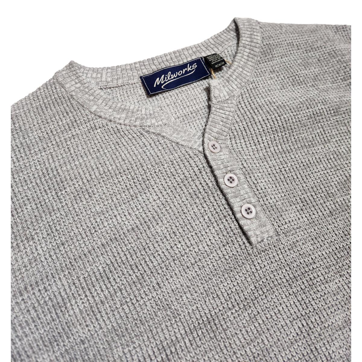 Cotton Henley Sweater Lt. Grey - Henley