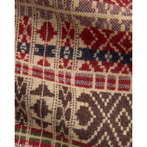 Cotton Jacquard Scarf Red/Green/Brown Multi - Scarf