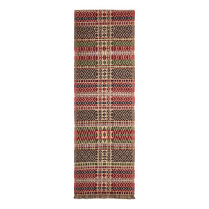 Cotton Jacquard Scarf Red/Green/Brown Multi - Scarf