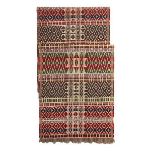 Cotton Jacquard Scarf Red/Green/Brown Multi - Scarf