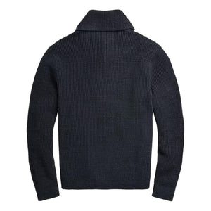 Cotton Shawl-Collar Cardigan Dark Navy Heather - Sweater