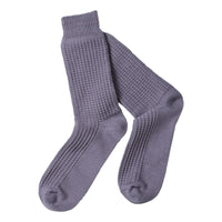 Cotton Waffle Socks Dull Blue - Socks