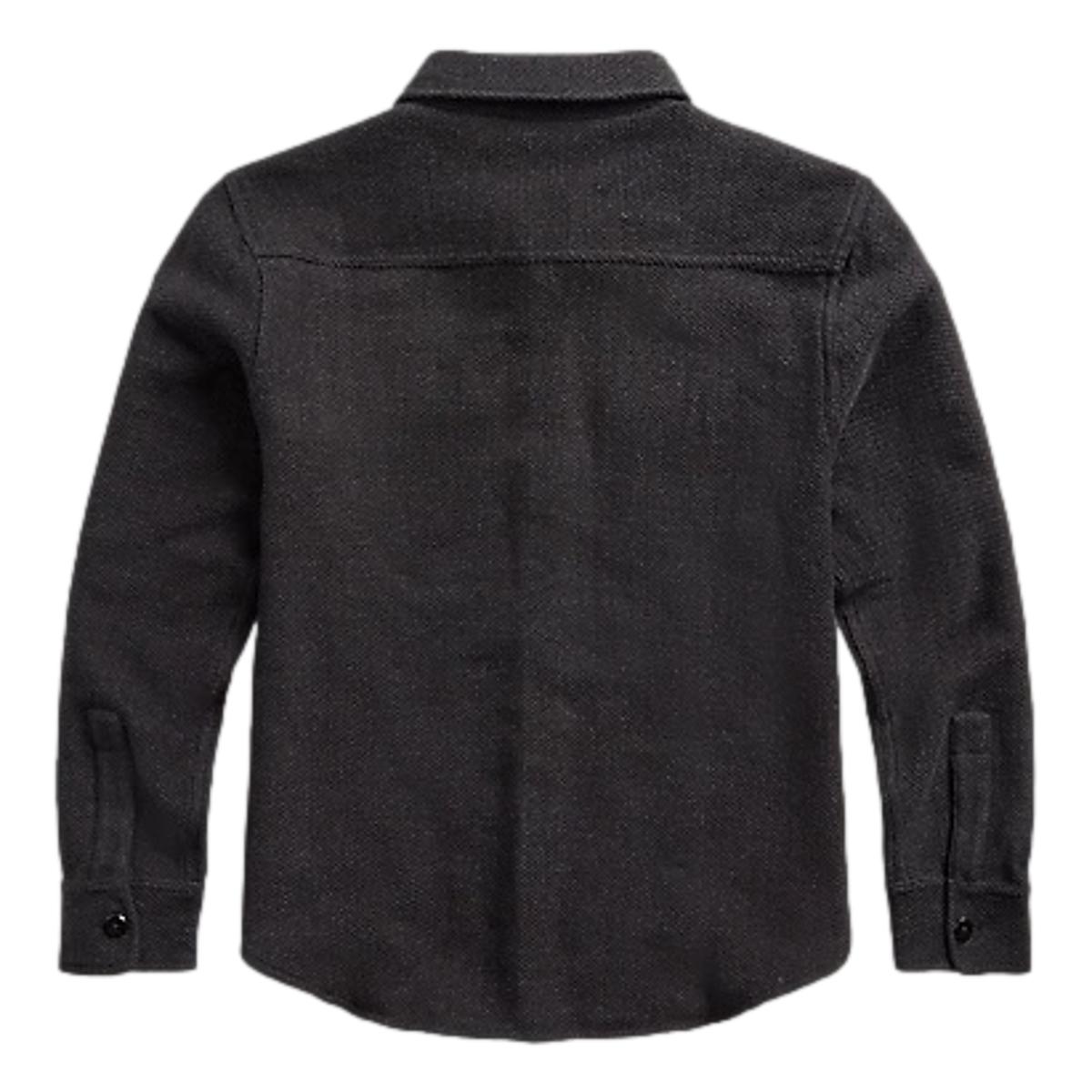 Cotton Workshirt Sweater Navy Grey Heather - Sweater