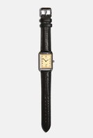 Curated Basics - Classic Rectangular Watch: Black Leather