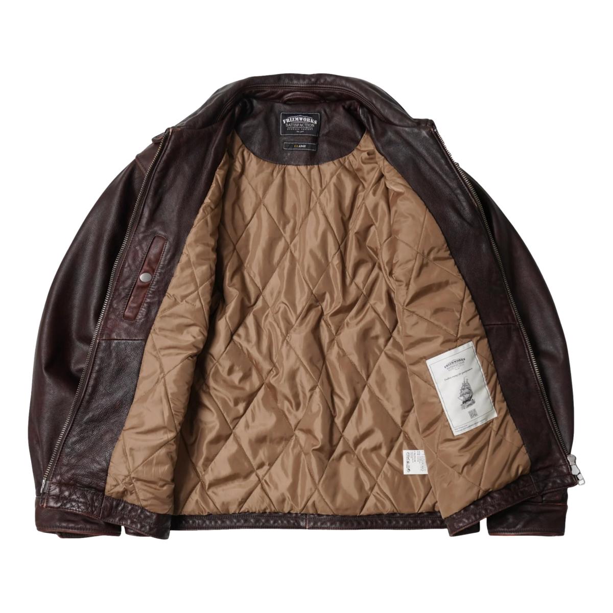 Destroyed Cowhide Leather Jacket Brown - Jacket