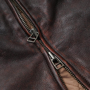 Destroyed Cowhide Leather Jacket Brown - Jacket