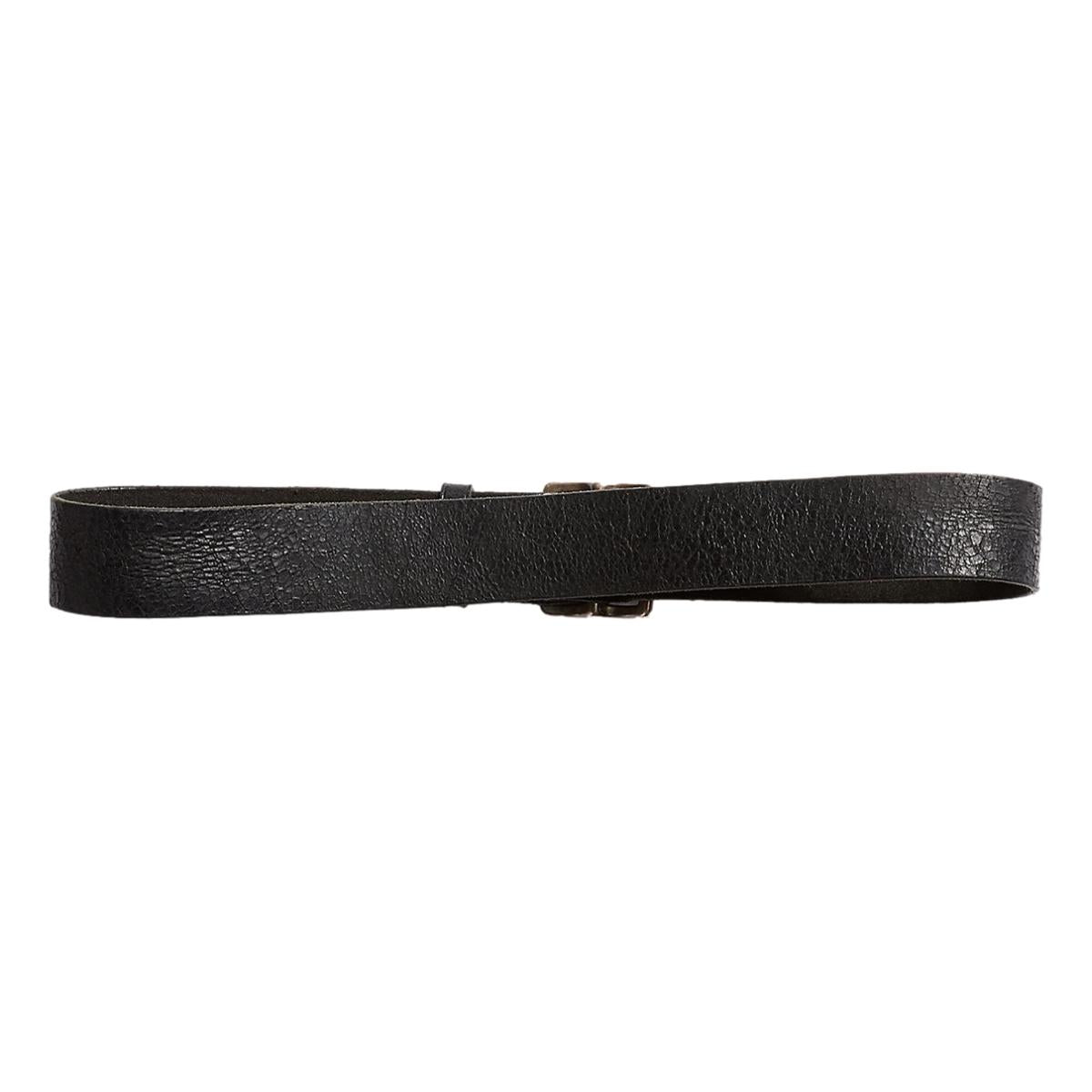 Distressed Leather Belt Vintage Black - Belts