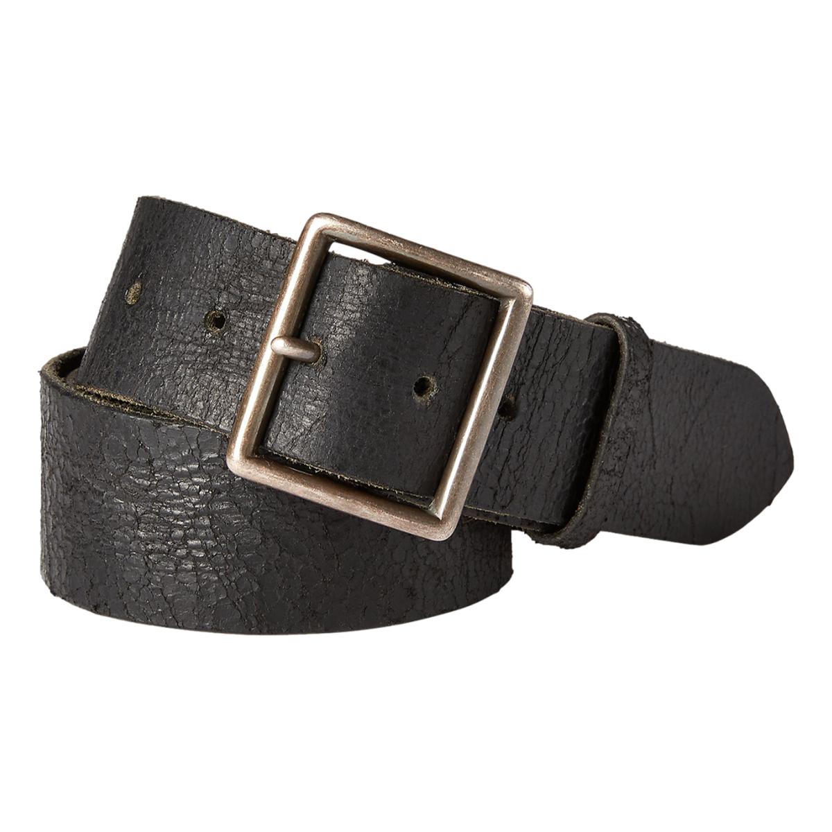 Distressed Leather Belt Vintage Black
