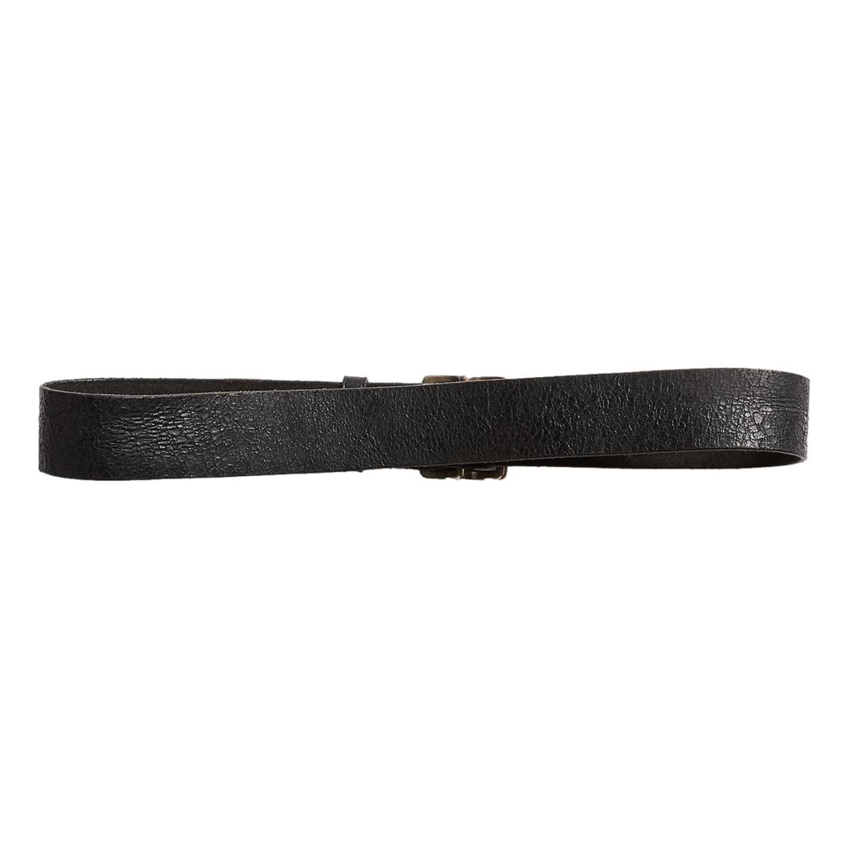 Distressed Leather Belt Vintage Black - Belts