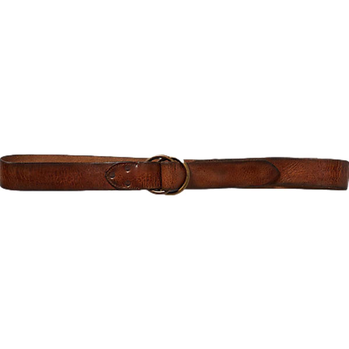 Distressed Leather Belt Vintage Brown - Belts
