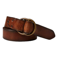 Distressed Leather Belt Vintage Brown - Belts